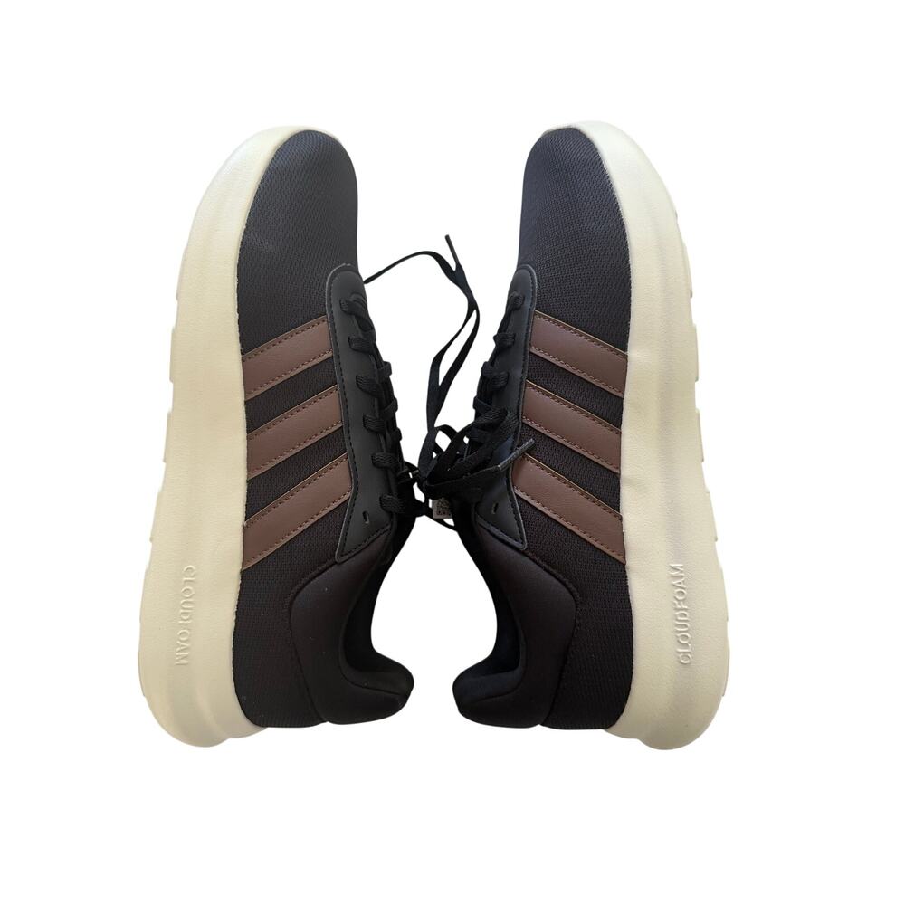 Adidas Lite Racer 4.0 Black with Brown Stripes NWT Size 10